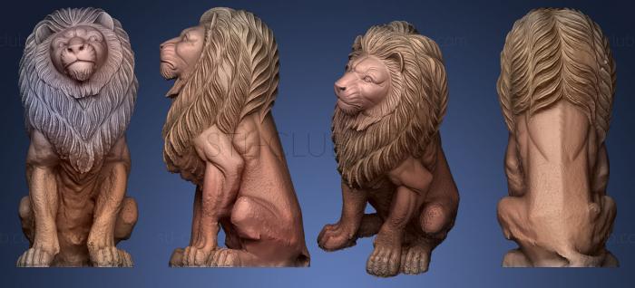 3D модель Деревянный лев (STL)